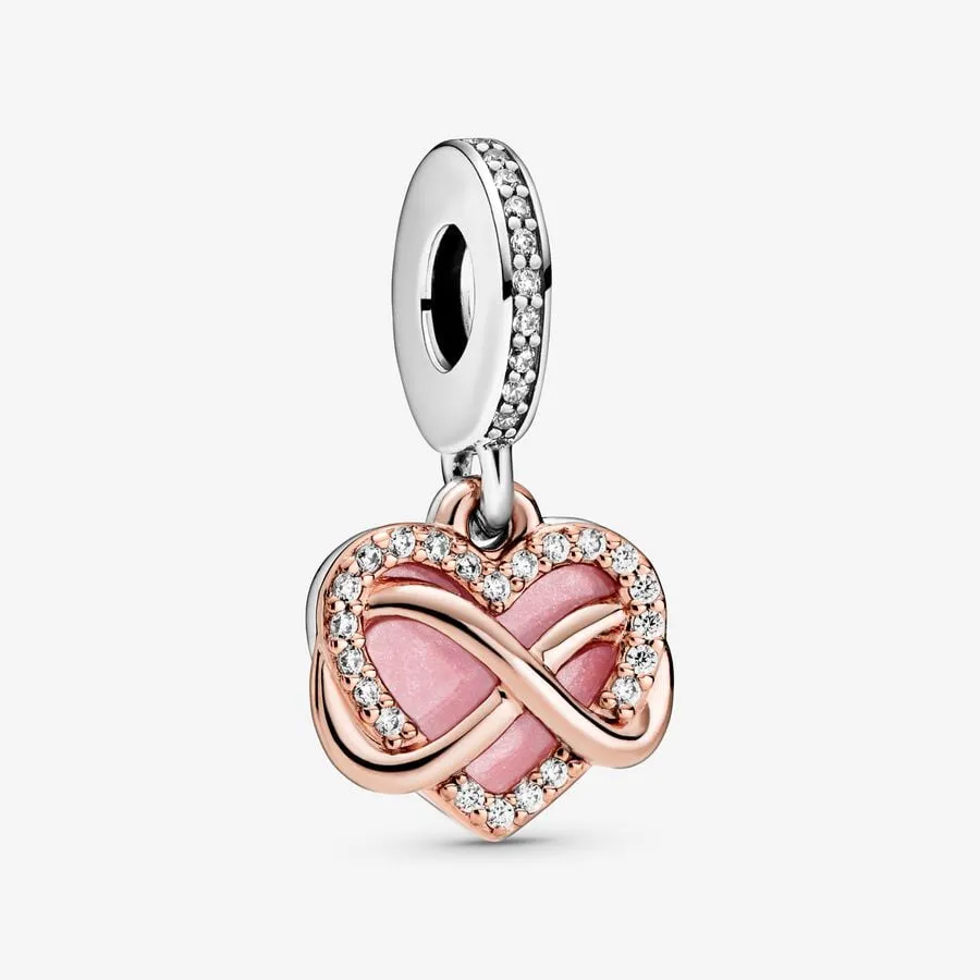 Charm Pandora Pendente Cuore E Infinito Rosa