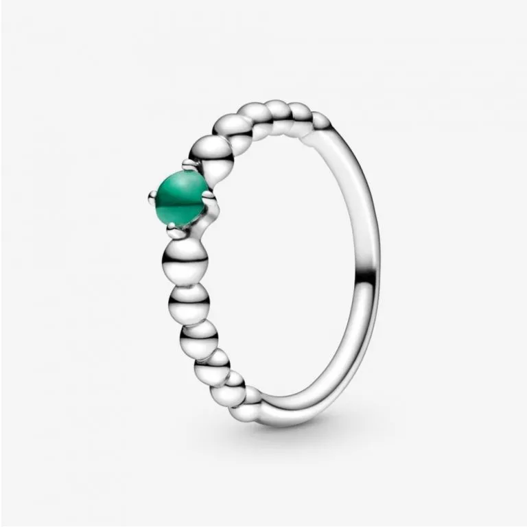 Anello Pandora Verde Bosco Decorato con Sfere