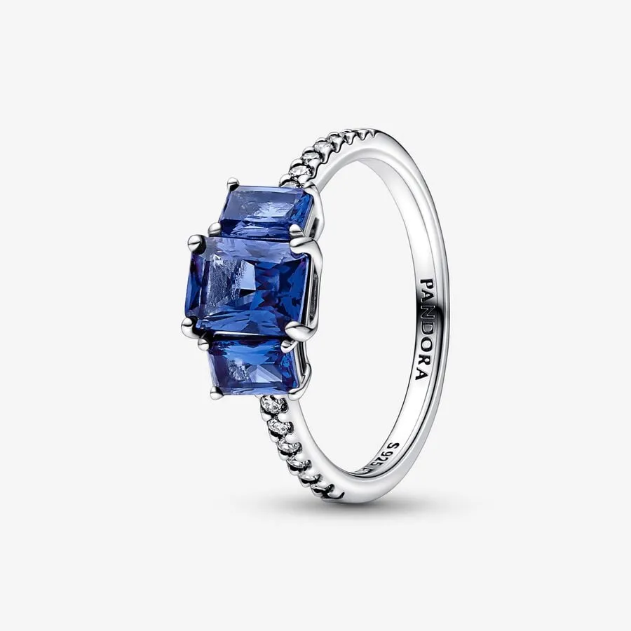 Anello Pandora Trilogy Pietre Blu