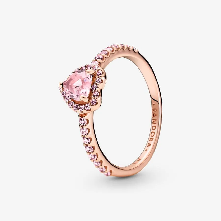 Anello Pandora Cuore in Rilievo Rosa