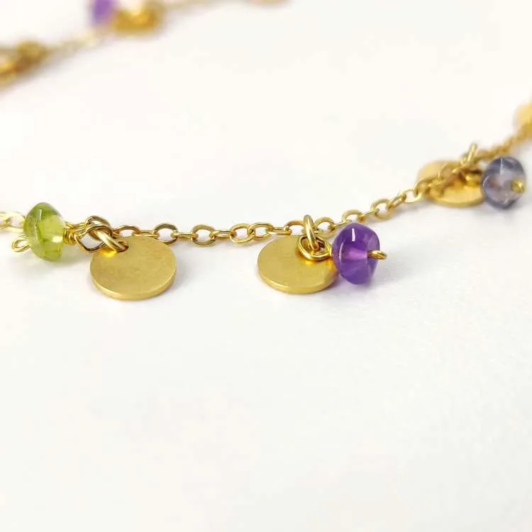 Collana a girocollo Rainbow con pietre dure