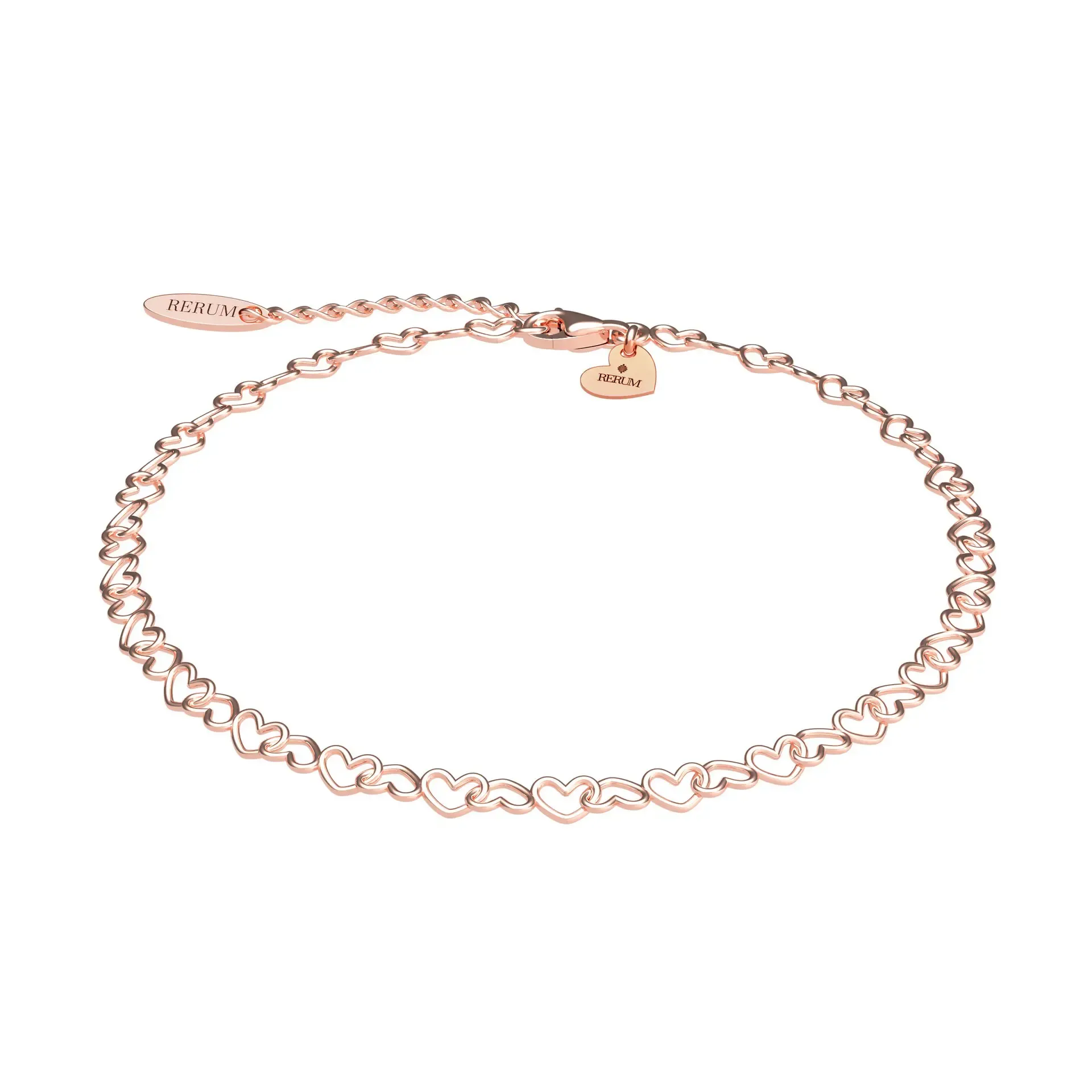 Bracciale Donna Rerum a Maglia Cuore in Argento Rosè