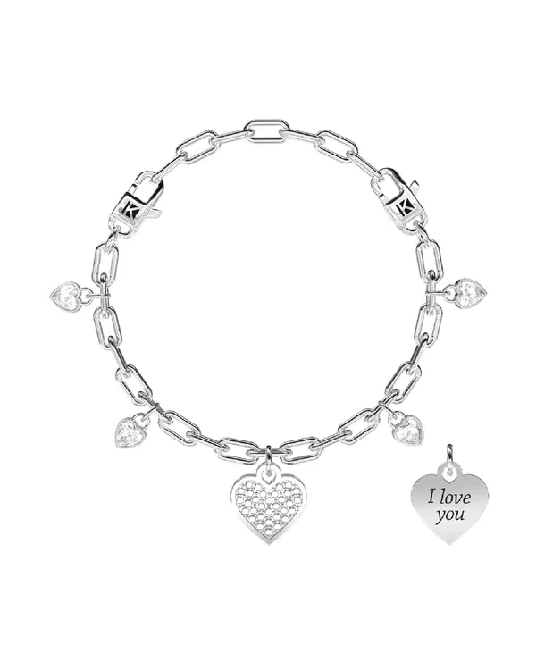 Bracciale Donna Kidult Love I Love You con Ciondolo Cuore