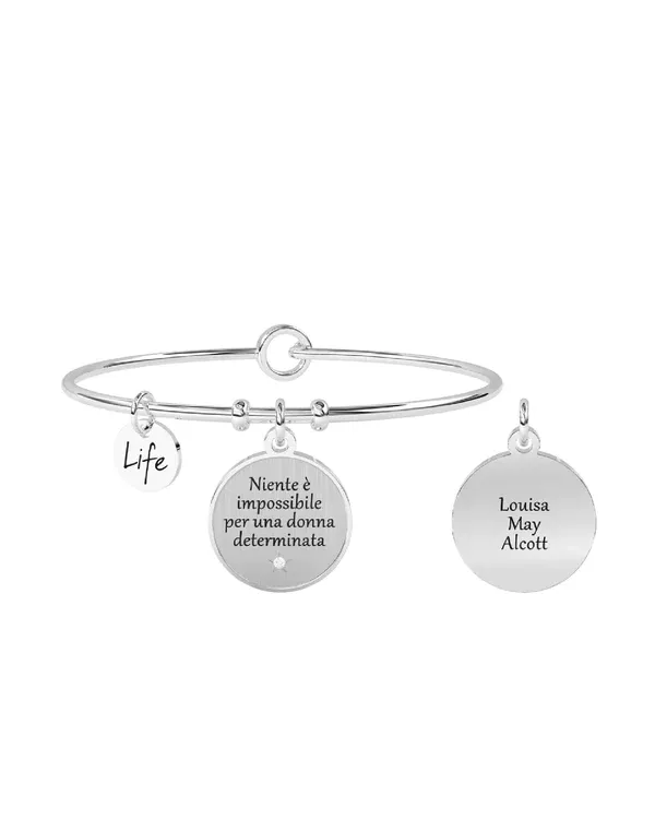 Bracciale Donna Kidult Love Niente È Impossibile per Una Donna Determinata. Louisa May Alcott
