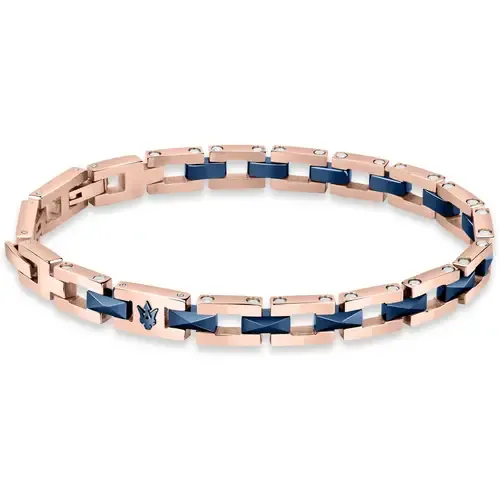 Bracciale Uomo Maserati Jewels Rosè con Inserti Blu