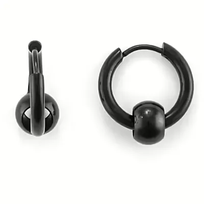 Orecchini Uomo Paciotti Nero Cerchio