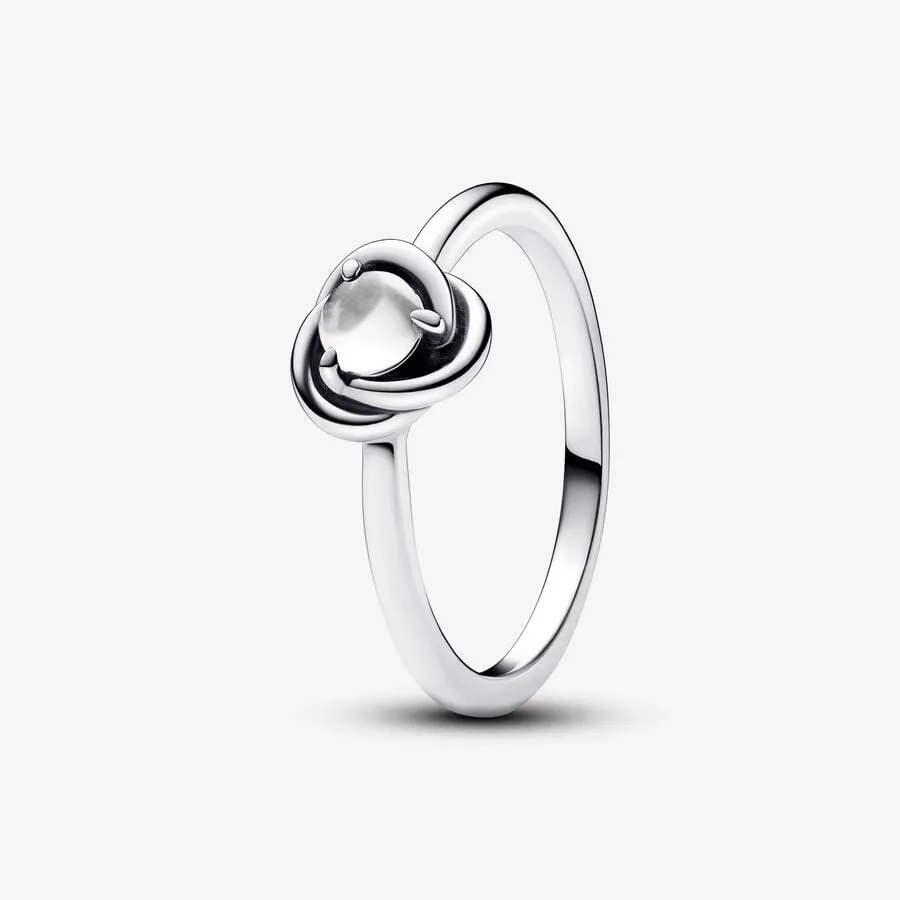 Anello Pandora Cerchio Eterno Bianco Aprile