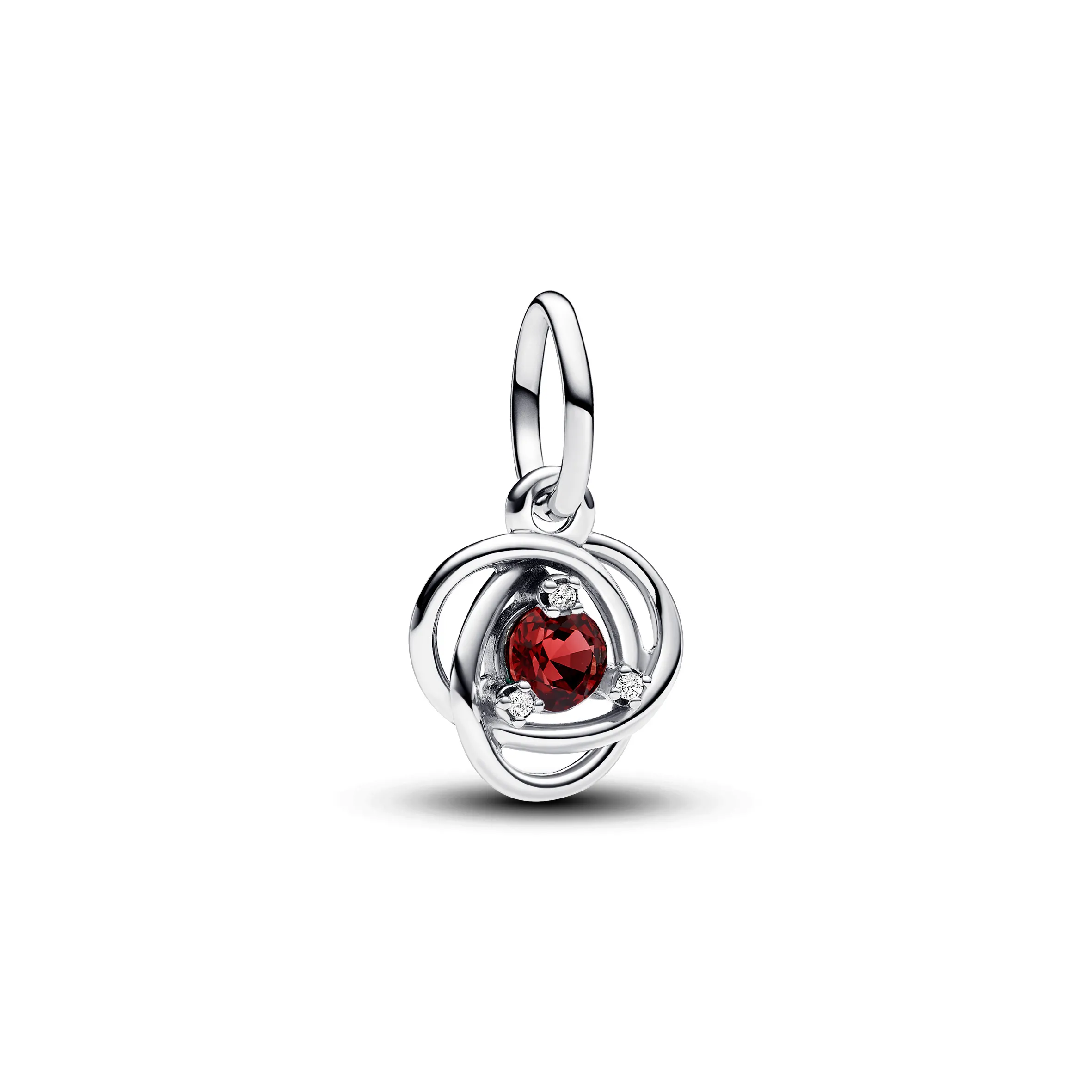 Charm Pandora Pendente Cerchio Eterno Rosso Scuro Gennaio