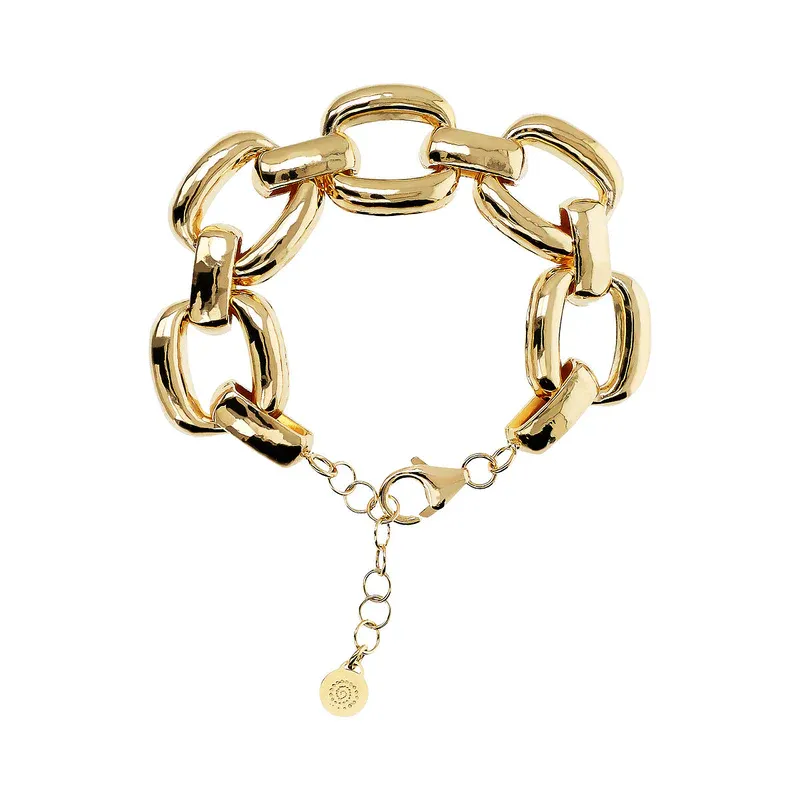 Bracciale Donna Etrusca Maxi Maglie Quadrate Martellate