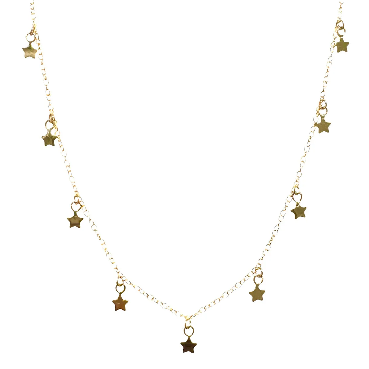 COLLANA STELLINE PICCOLE PENDENTI IN ORO GIALLO