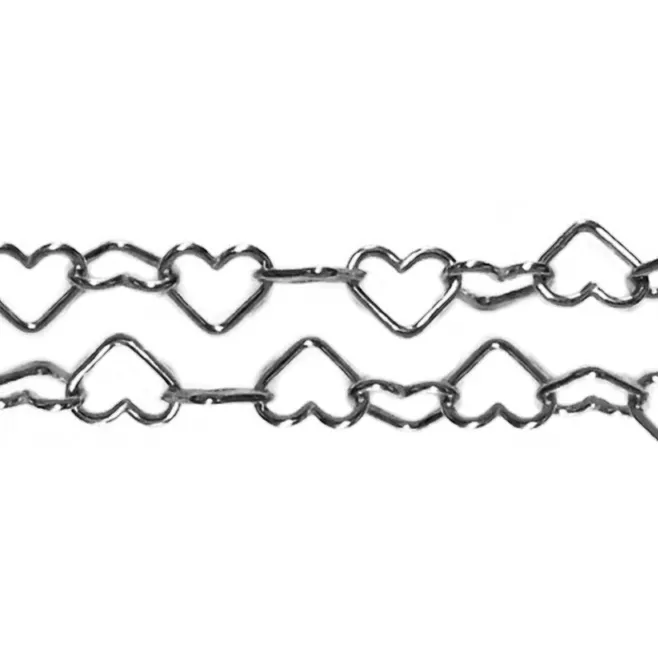 catena cuore 7x6 mm argento 925 rodiato nero -10 cm