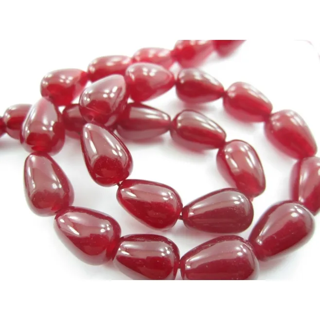 1 filo gocce cabochon  in giada porpora di 10x7 mm