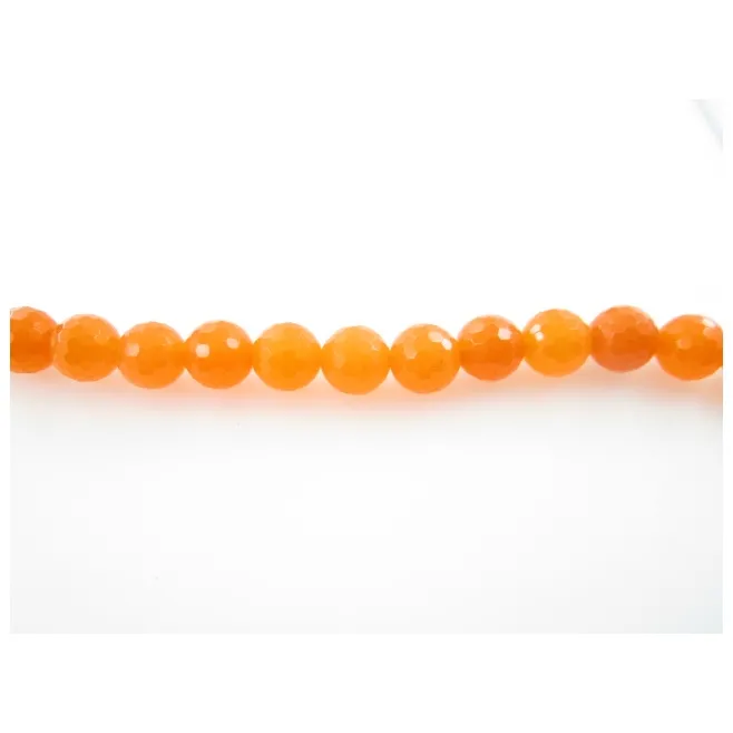 UN FILO DI PIETRE IN GIADA ORANGE  SFACCETTATE DA 10 MM