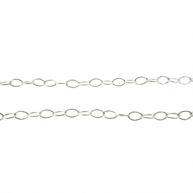 31,5 cm. di catena ovali in argento 925 Italy 5x4  mm.