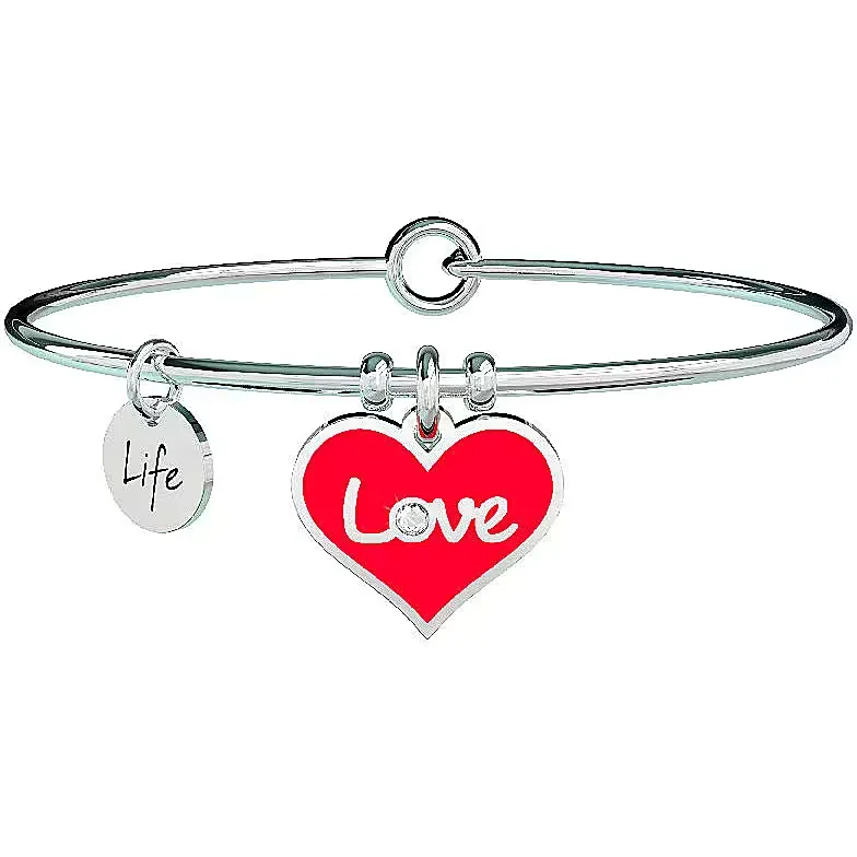 Bracciale Donna Kidult Love Cuore Smaltato Rosso