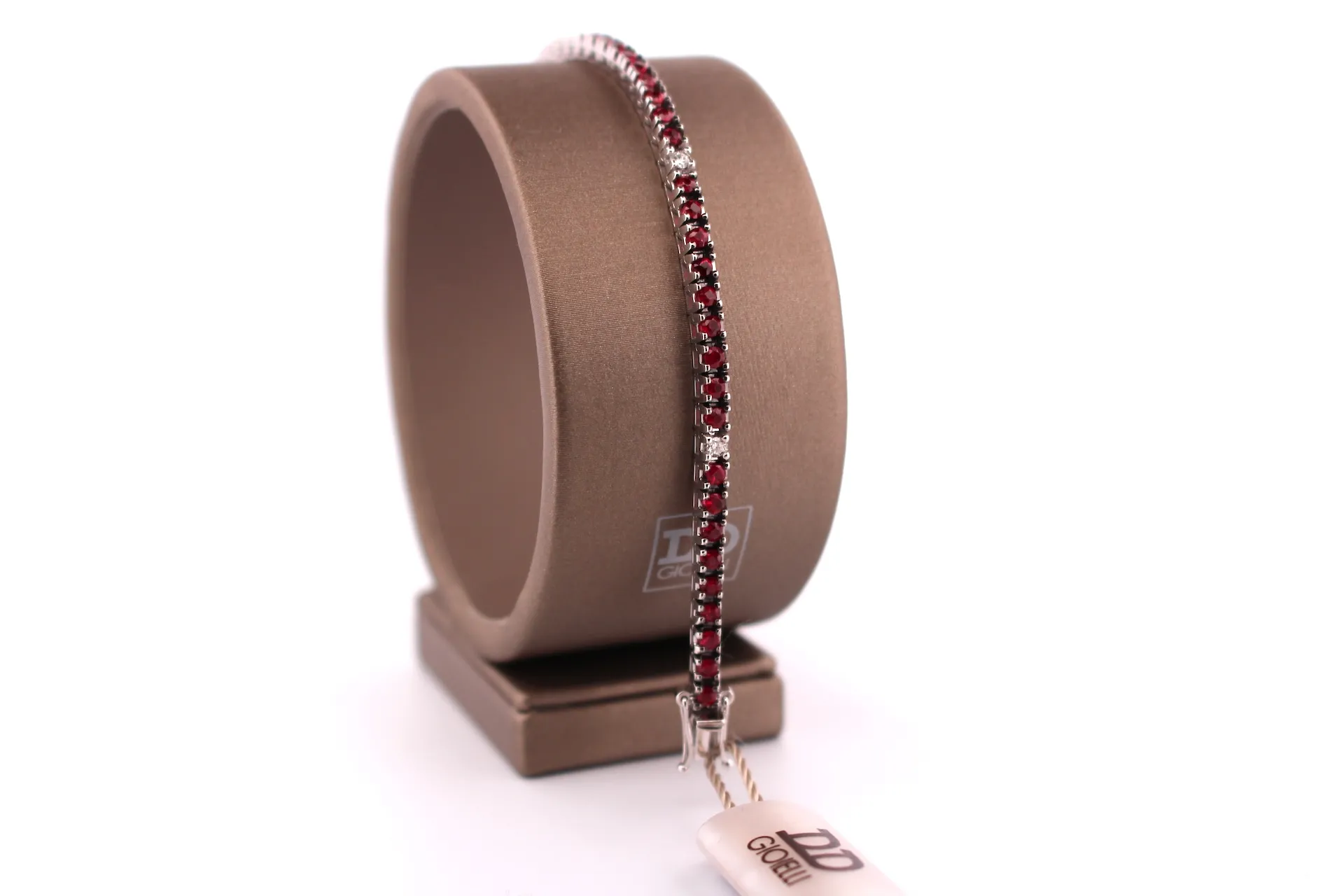 Bracciale Unisex Tennis Davite Delucchi con Diamanti e Rubini