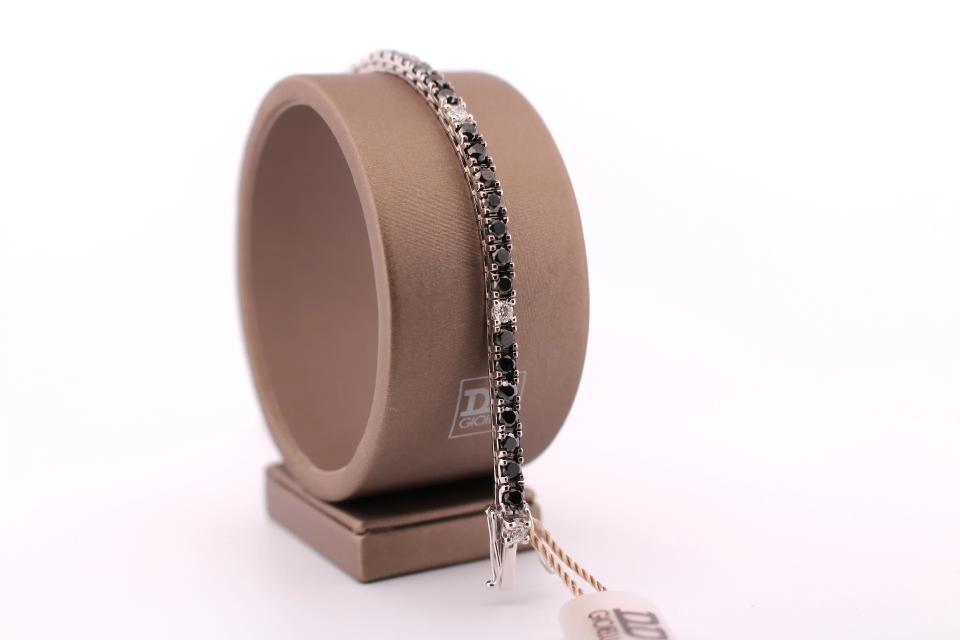 Bracciale Unisex Tennis Davite Delucchi con Diamanti Neri e Bianchi