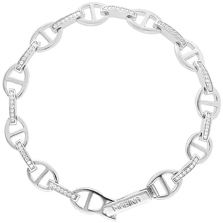 Bracciale Donna Mabina a Catena con Zirconi Bianchi