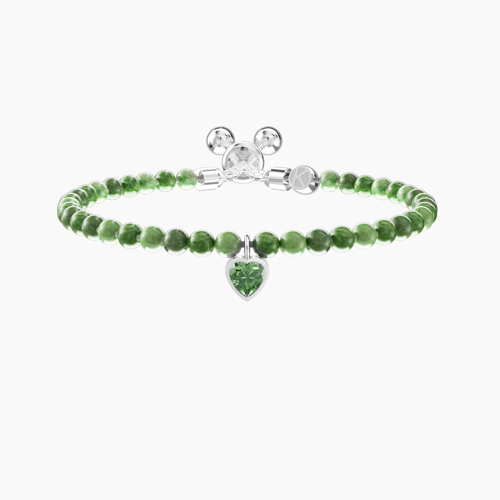 Bracciale Donna Kidult Regolabile con Diaspro Verde