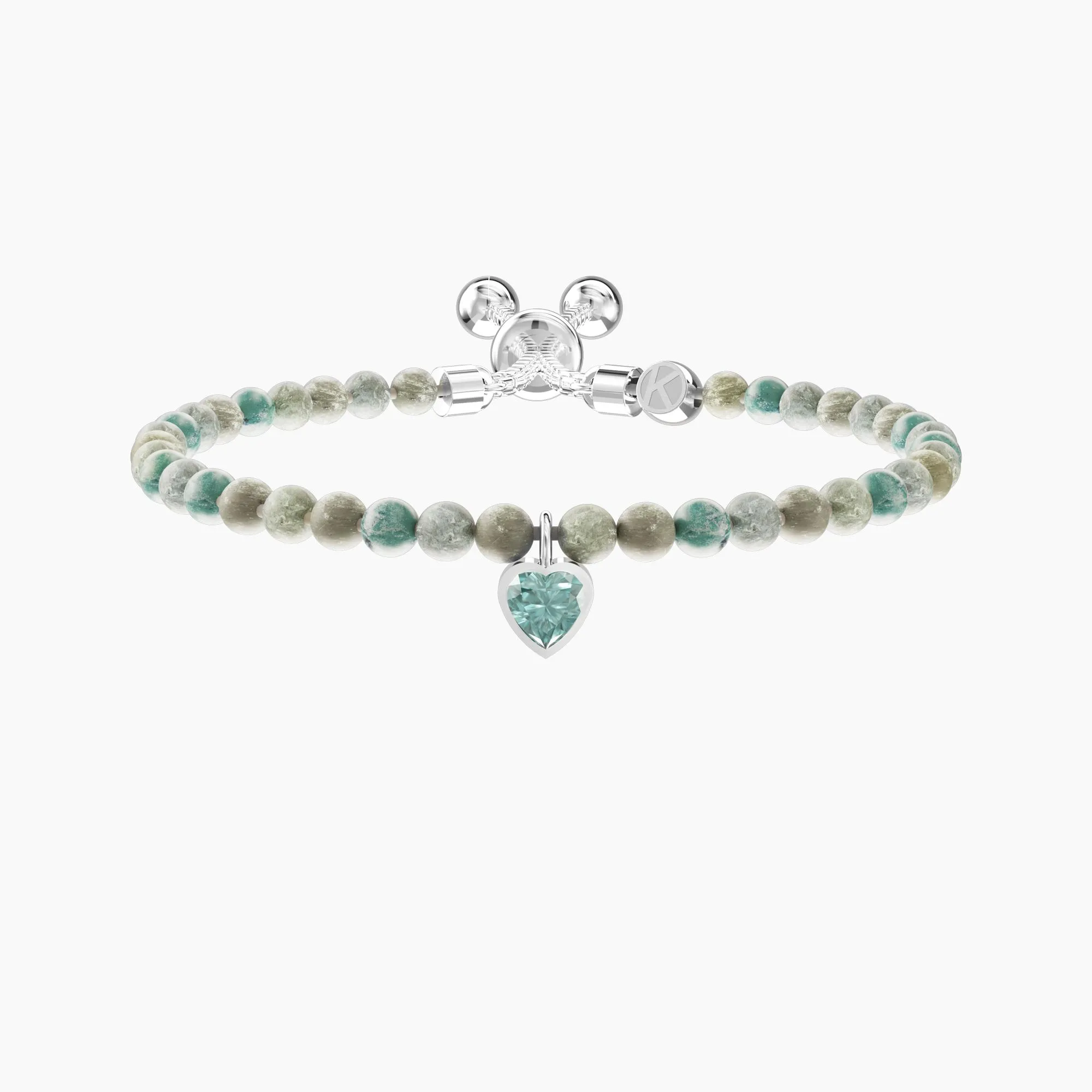 Bracciale Donna Kidult Regolabile con Diaspro Azzurro