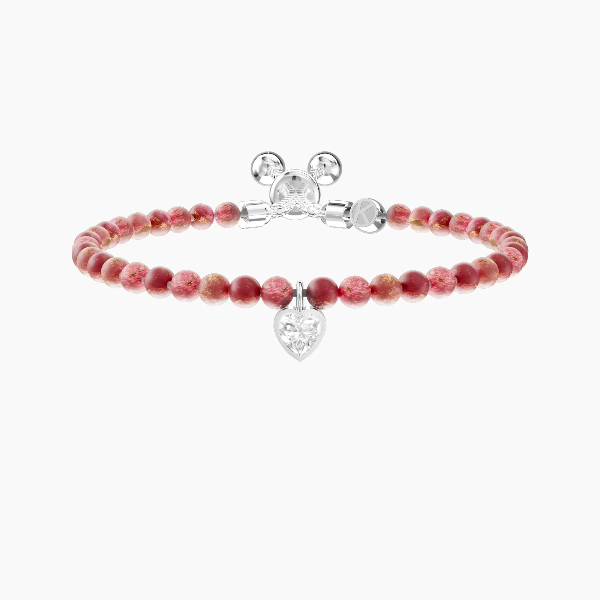 Bracciale Donna Kidult Regolabile con Diaspro Rosso