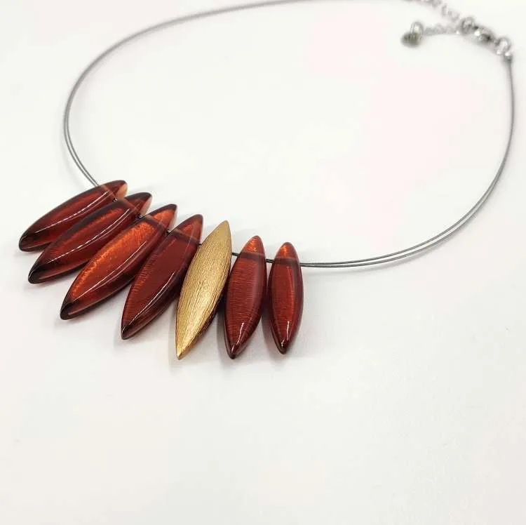 Collana a girocollo Drops in resina e madreperla