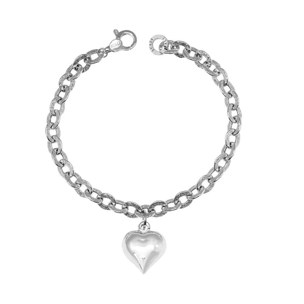 Bracciale Suali Catena e Charm Cuore Liscio