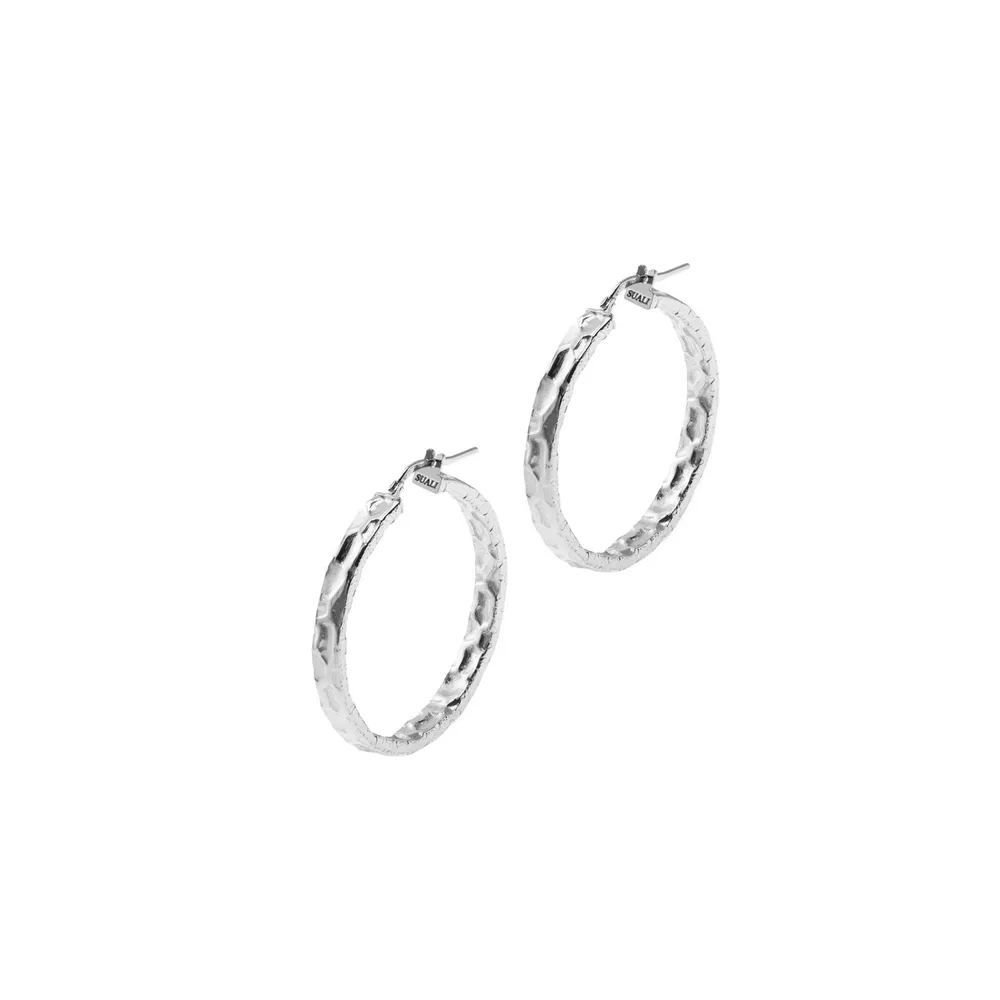 Orecchini Donna Suali Cerchio "tube" Canna 4×2 Martellata