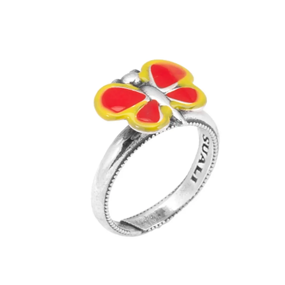 Anello Suali Kids Smaltato Farfalla