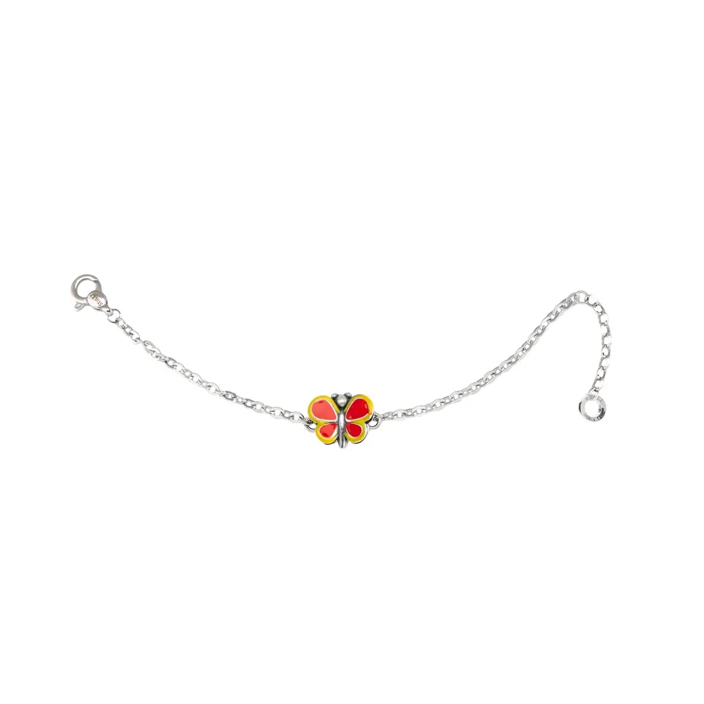 Bracciale Suali Kids con Charm Smaltato Farfalla