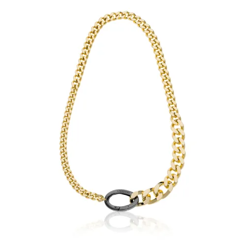 Collana Donna Unoaerre Grumetta con Moschettone Nero