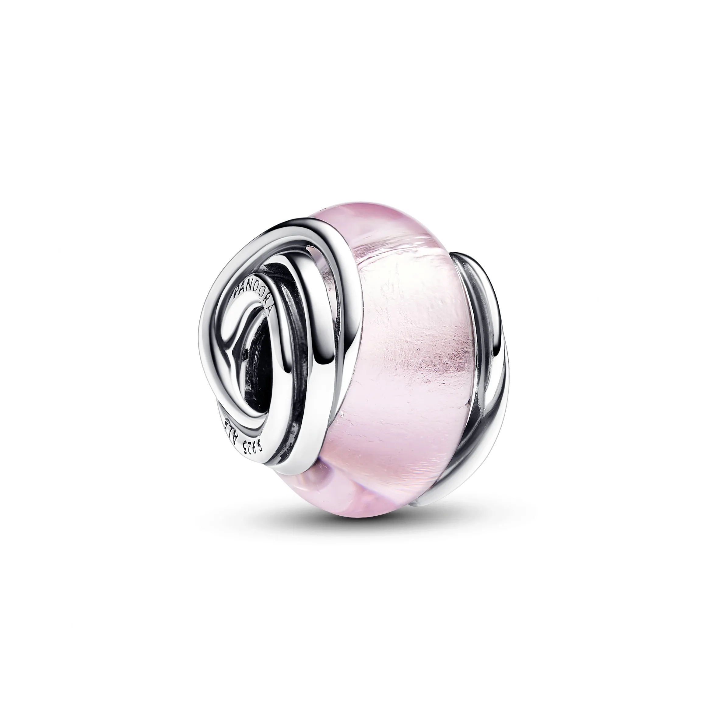 Charm Pandora Vetro di Murano Rosa E Cerchi