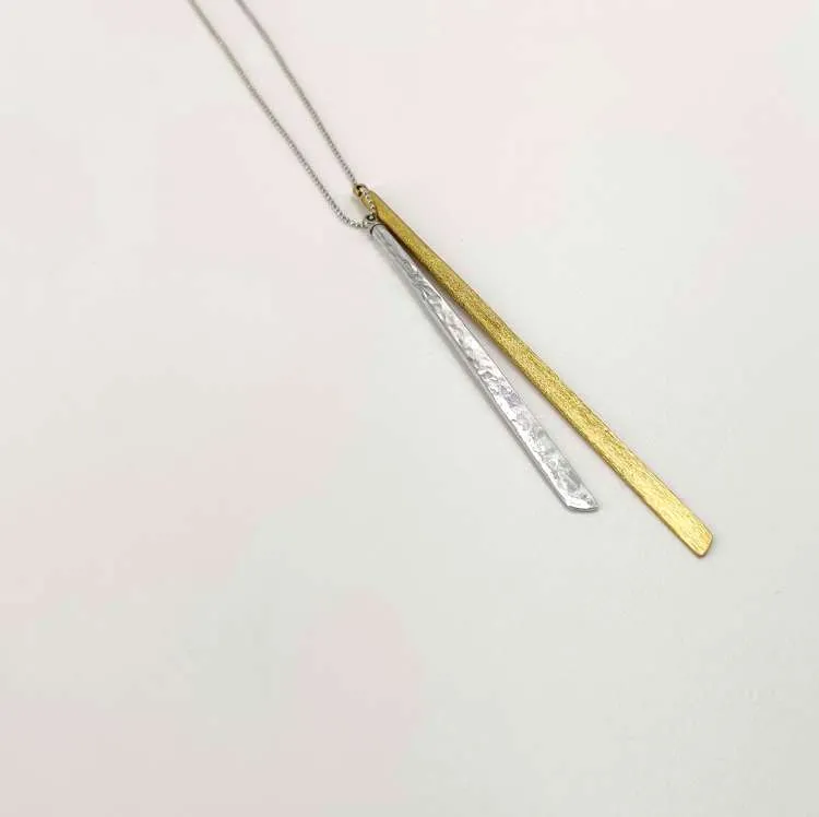 Collana lunga con pendenti Minimal in alluminio