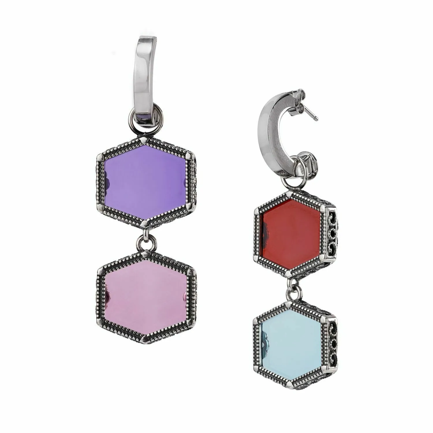 Orecchini "Matonelle" in Argento e Pietre colorate - GERARDO SACCO