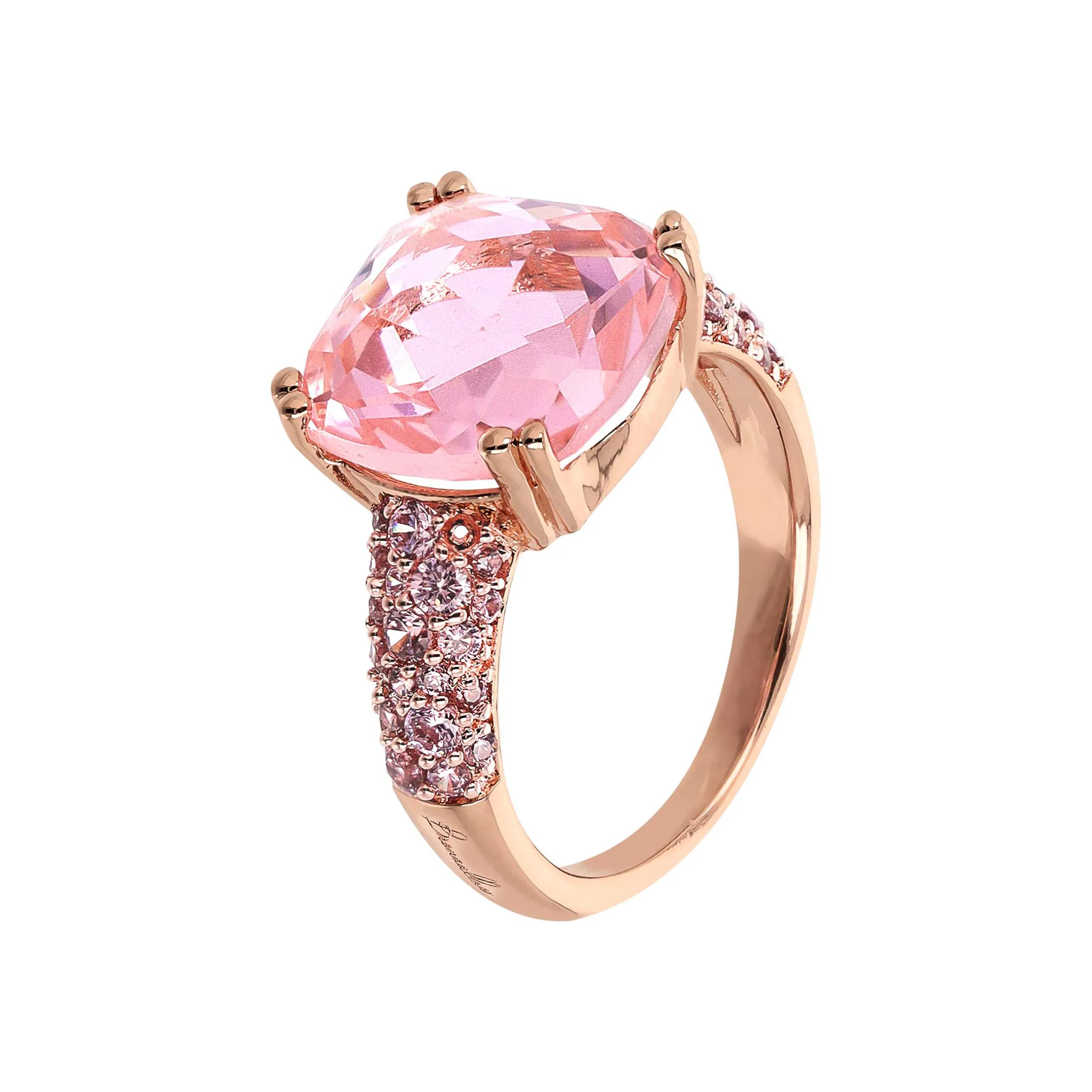 Anello Donna Bronzallure Cocktail con Prisma Gemma Quadrata e Pavè