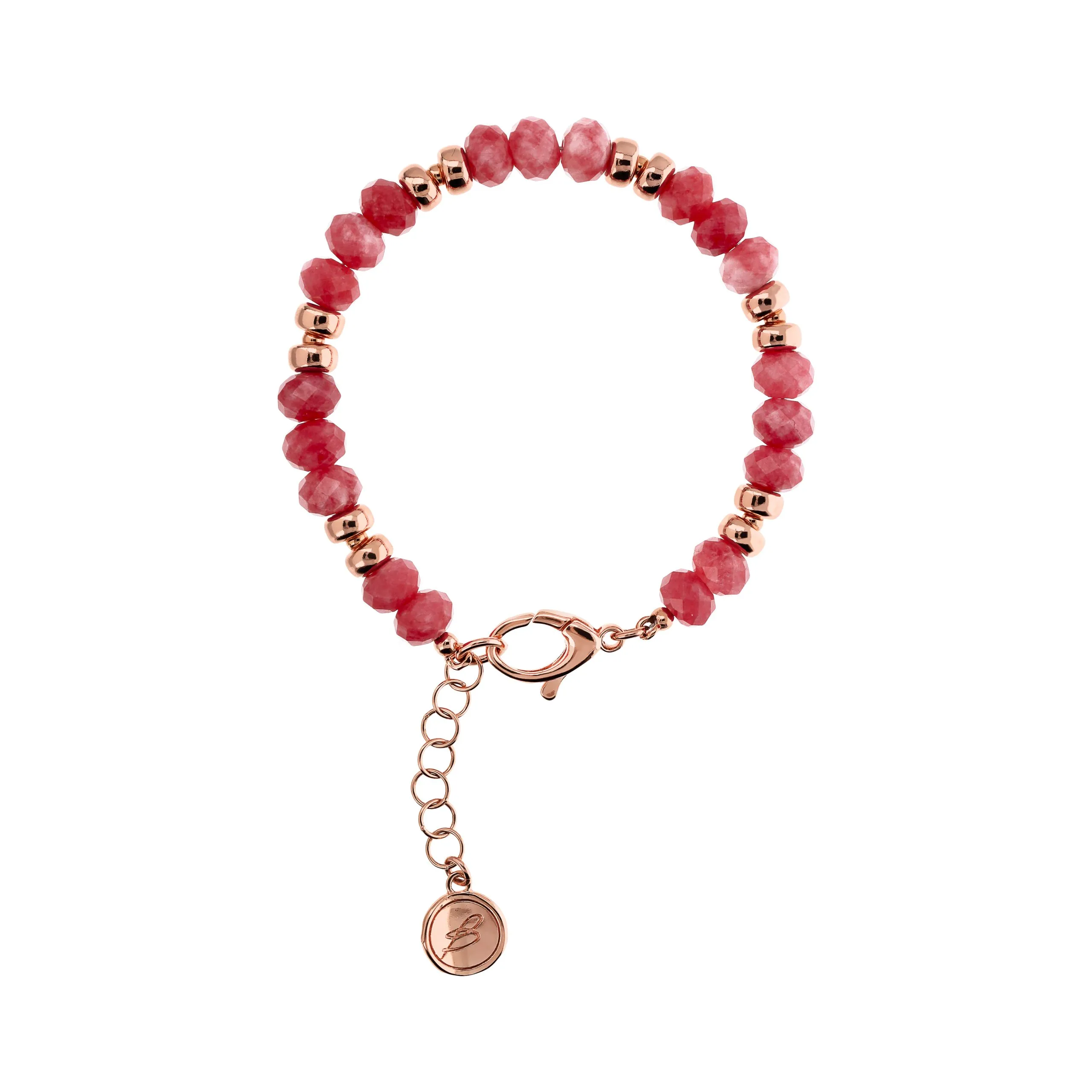 Bracciale Donna Bronzallure con Rondelle Golden Rosè e Pietre Naturali Sfaccettate