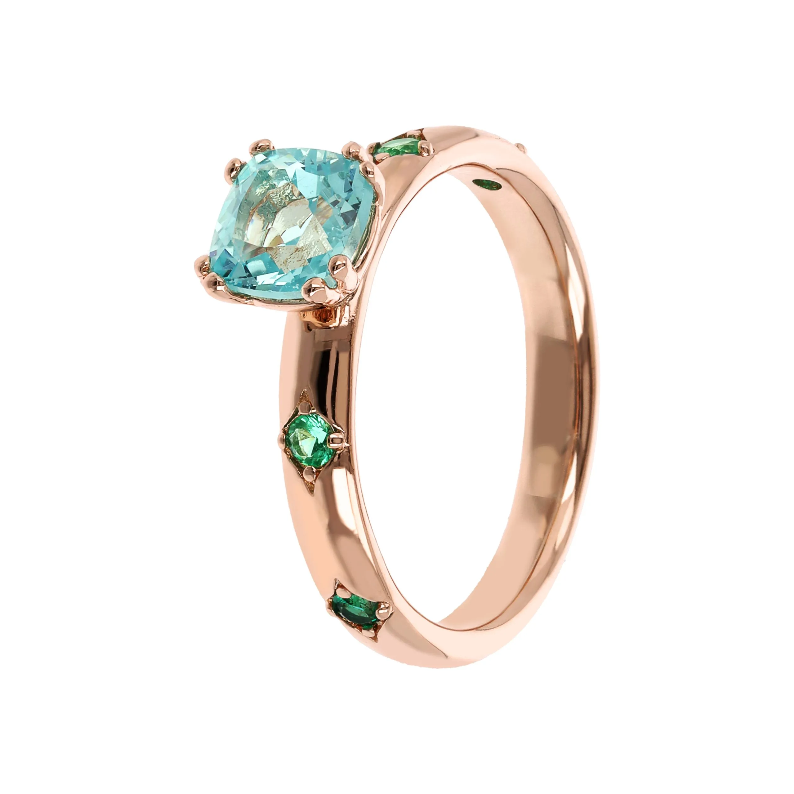 Anello Donna Bronzallure Solitario Ètoile con Prisma Gemma Taglio a Cuscino