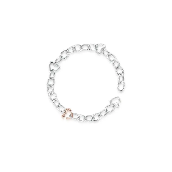 Bracciale Donna le Bebè Cuori Argento E Rosè