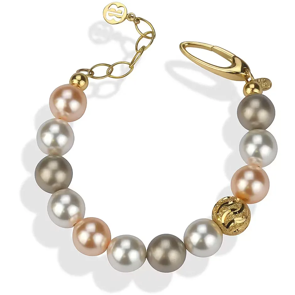 Bracciale Donna Boccadamo in Argento Gold e Perle Platino