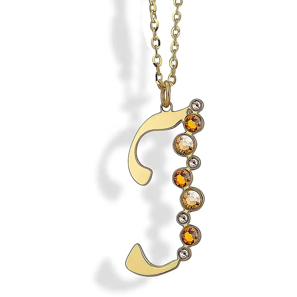 Collana Donna Boccadamo con Pendente Lettera I Decorata con Cristalli