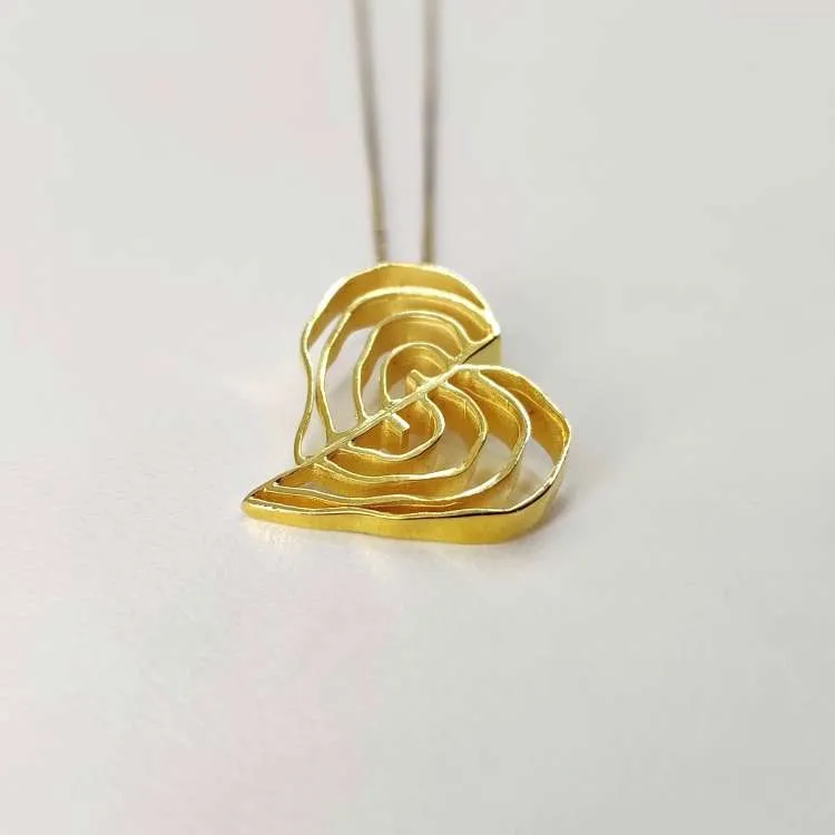 Collana con ciondolo Cuore in argento dorato