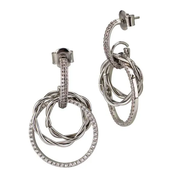 Orecchini Donna Boccadamo Rodiati con Tre Pendenti Circolari