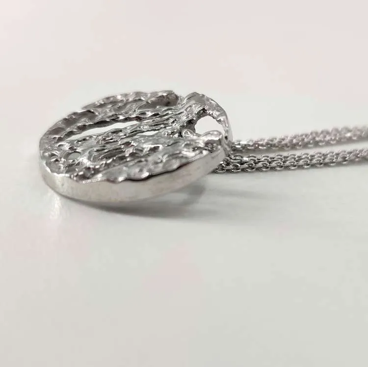 Collana con ciondolo Cerchio in argento rodiato