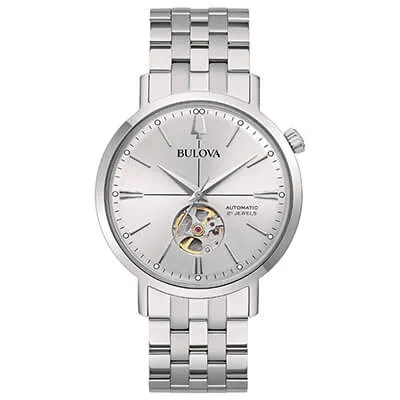 Orologio Uomo Bulova Aerojet Automatic con Quadrante Silver 41 mm