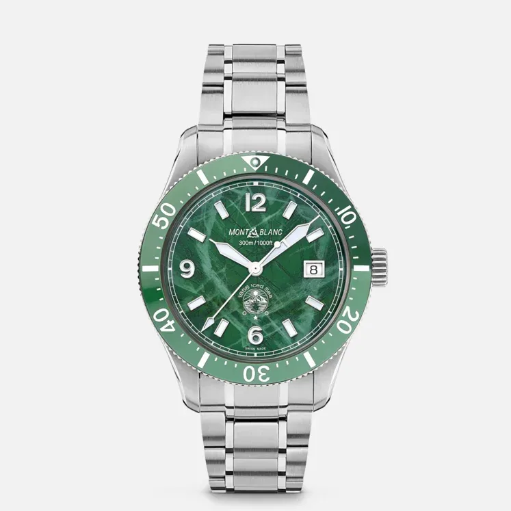 Orologio Uomo Montblanc 1858 Iced Sea Automatic Date con Quadrante Verde 41 mm