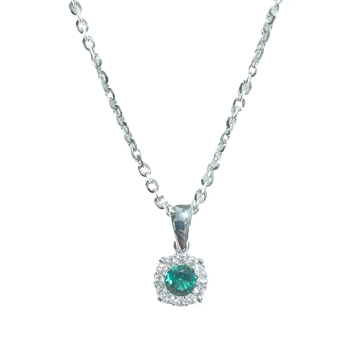 COLLANA PUNTO LUCE ZIRCONE VERDE