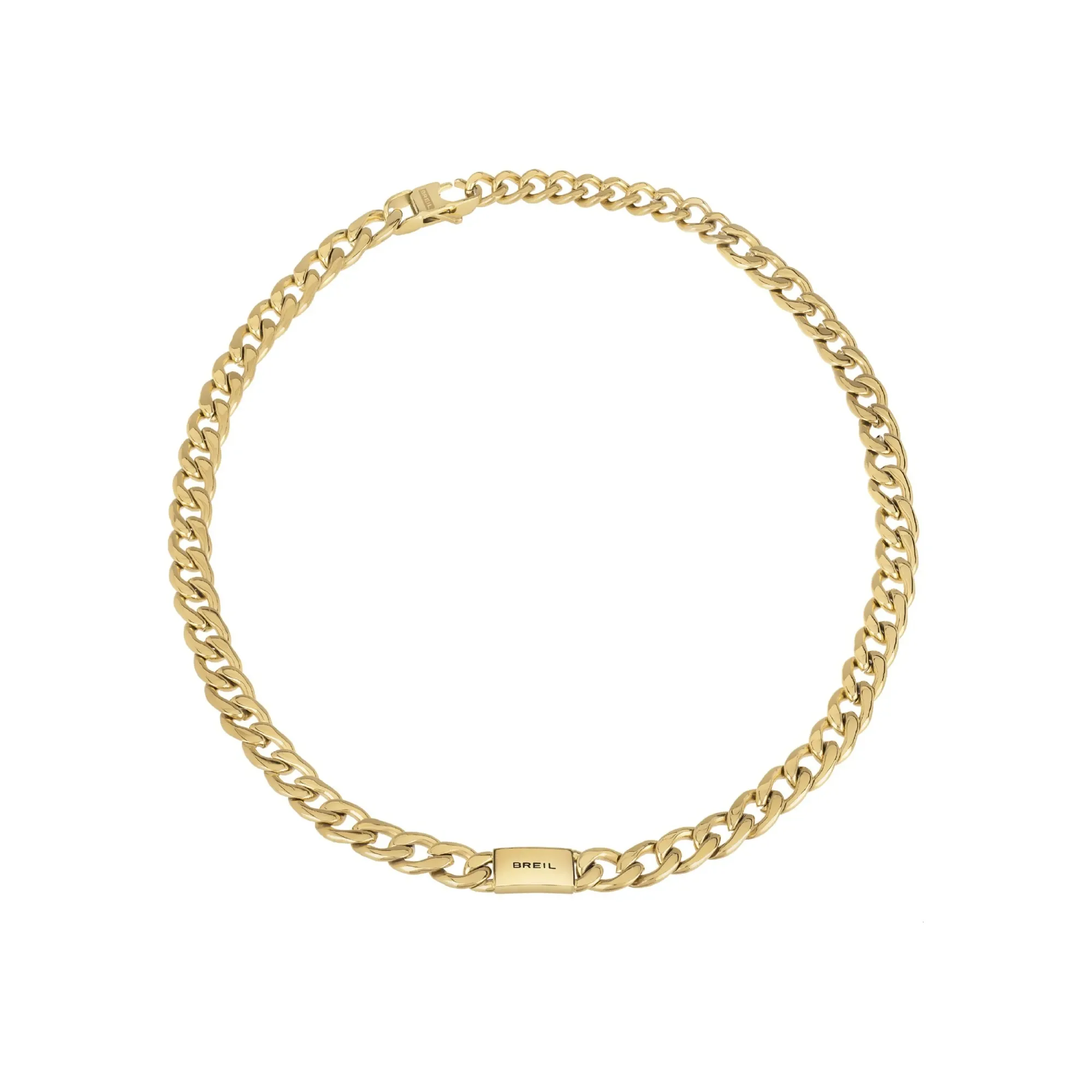 Collana Uomo Breil Logomania Catena in Acciaio Ip Gold