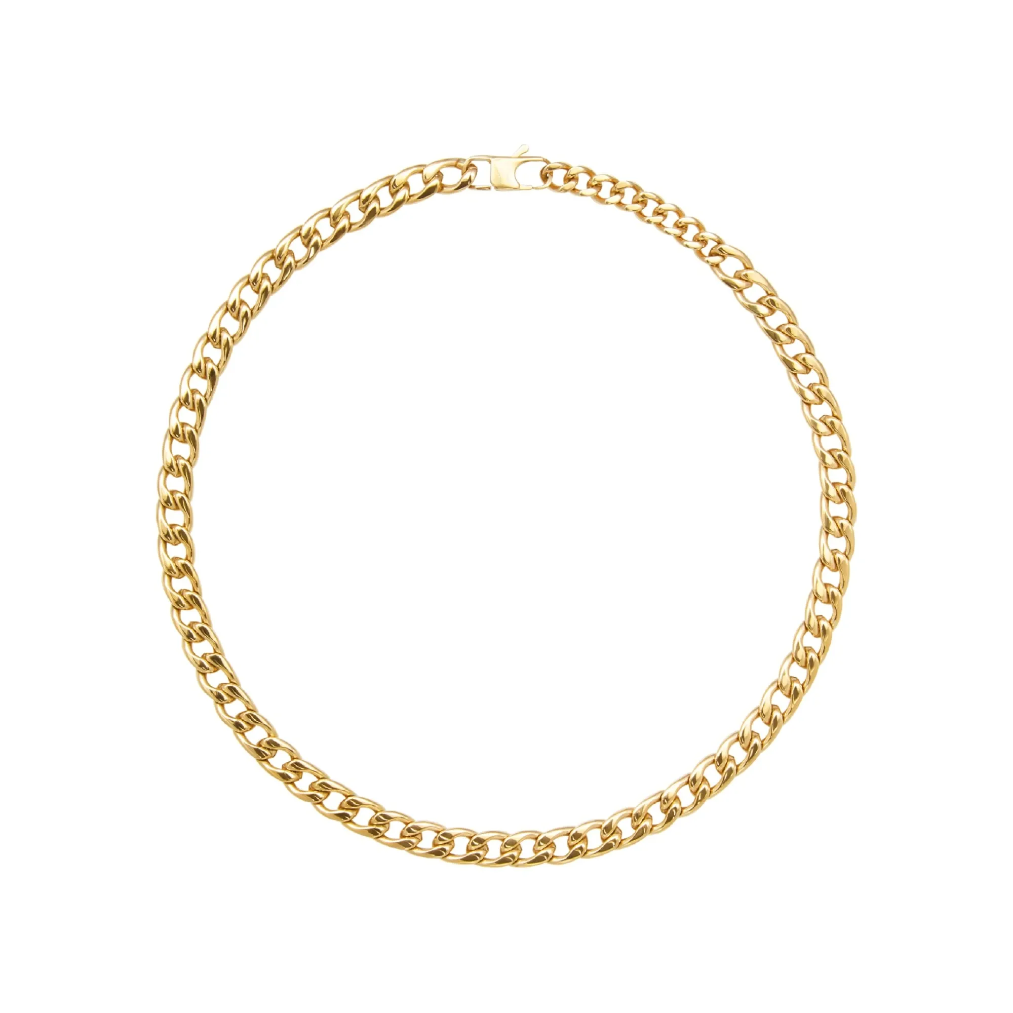 Collana Uomo Breil Block Chain Catena Piatta in Acciaio Ip Oro