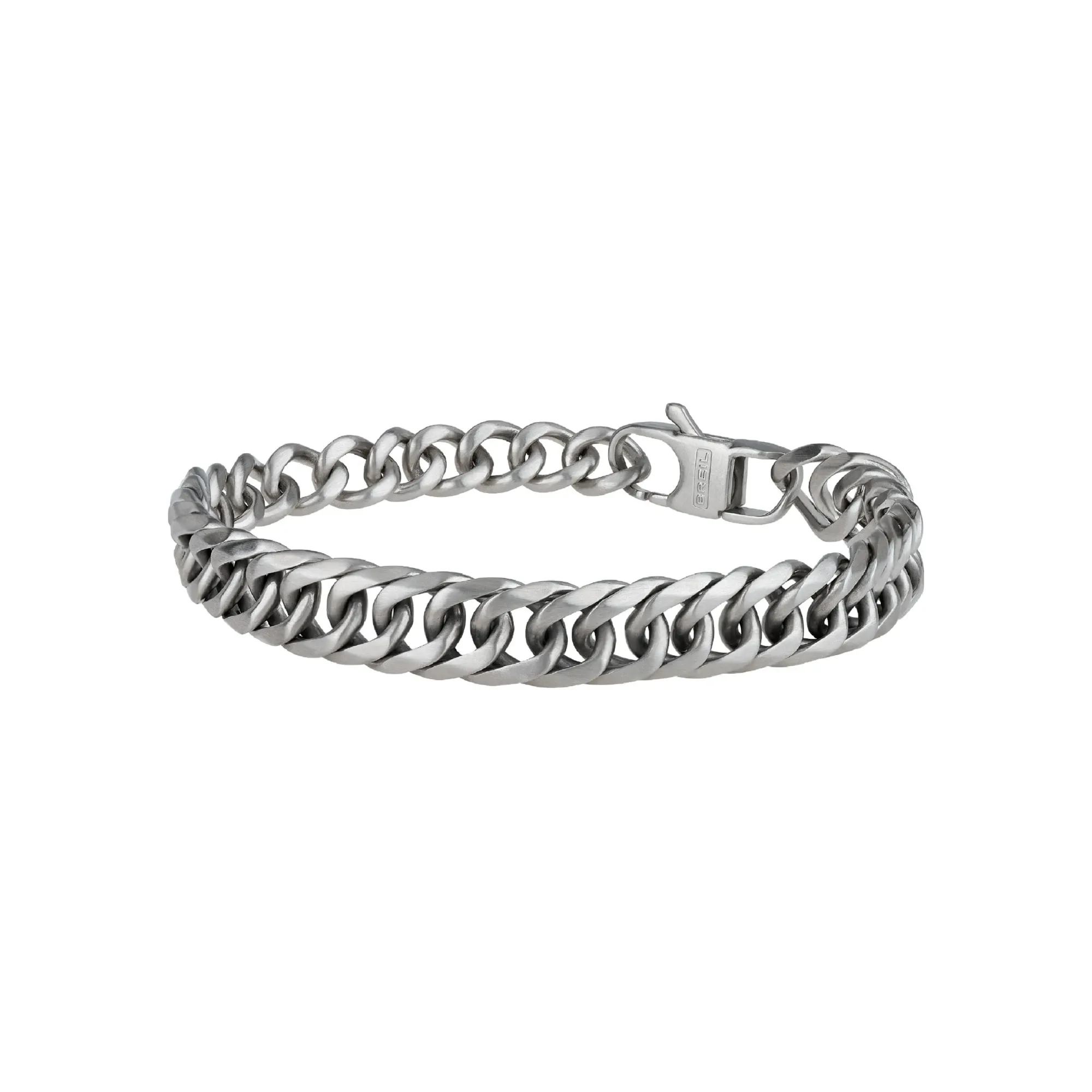 Bracciale Uomo Breil Gritty Maglia Groumetta Oversize in Acciaio Satinato