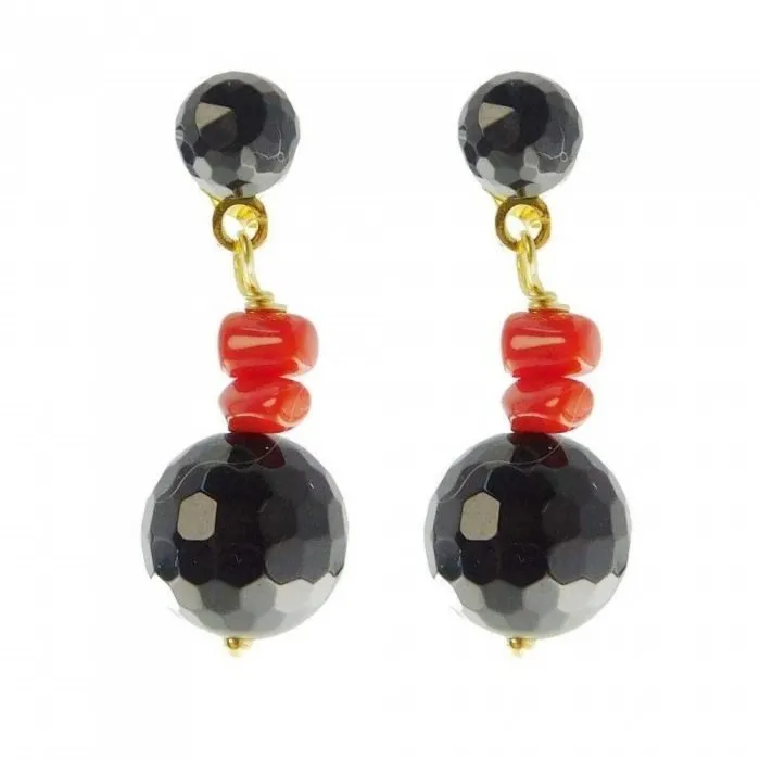 Orecchini Donna I Capricci di Rajola Gladiolo Onice Corallo